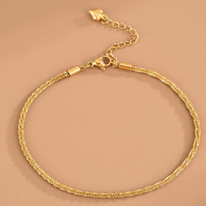 Minimalist Metallic Anklet - Gold