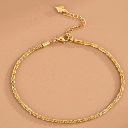 Minimalist Metallic Anklet - Gold
