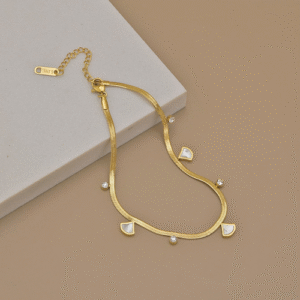 Ginkgo Biloba Charm Anklet - Gold