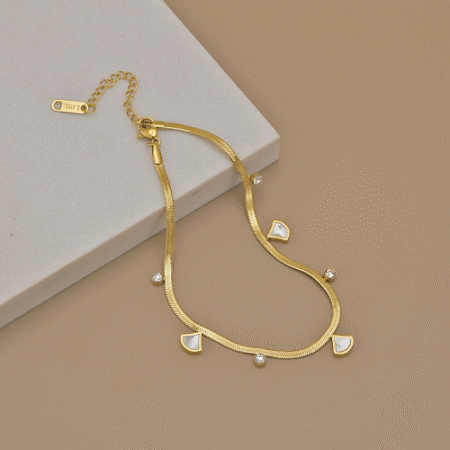 Ginkgo Biloba Charm Anklet - Gold