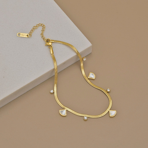 Ginkgo Biloba Charm Anklet - Gold