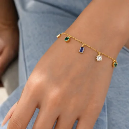 Multi-Charm Gold Bracelet