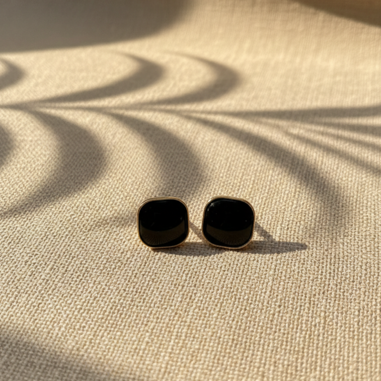 Noir Aura Stud Earrings