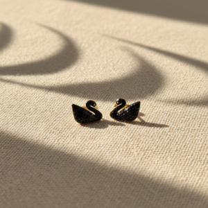 Noir Swan Stud Earrings
