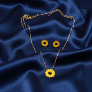SunPetal Gold Pendant Set