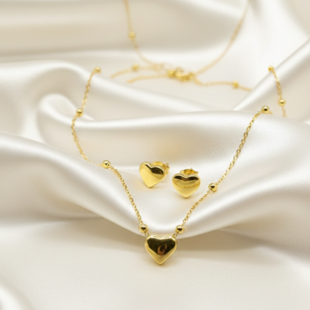 HeartGlow Gold Pendant Set