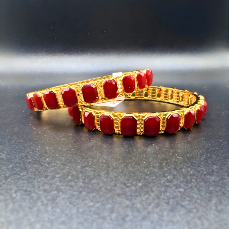 Crimson Royale Gemstone Bangles